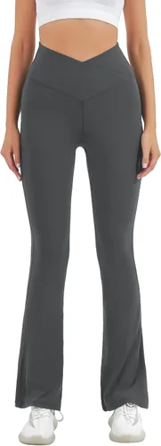 Miniatura 71 de HEGALY Pantalones de yoga acampanados para mujer, leggings cruzados, suaves, de cintura alta, pantalones casuales de entrenamiento con corte de bota