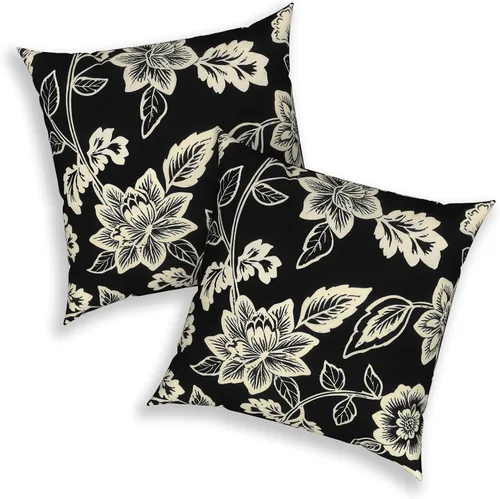 Miniatura 277 de Juego de 2 almohadas para exteriores de 16 x 16 pulgadas, repelentes al agua con interiores, para muebles de patio, hogar, jardín, geometría bohemia