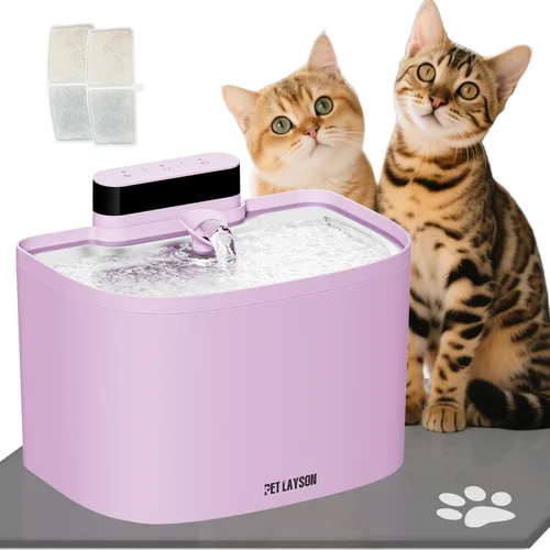 Miniatura 11 de PET LAYSON - Fuente de agua para gatos sin bombas, fuentes inalámbricas inteligentes que funcionan con pilas, 3.6L/122 onzas con tecnología Maglev