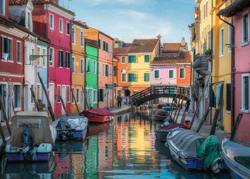 Miniatura 2 de Ravensburger - Burano, Italia - Rompecabezas de 1000 piezas - Impresionantes imágenes vívidas de góndolas y casas junto al canal - Escena colorida