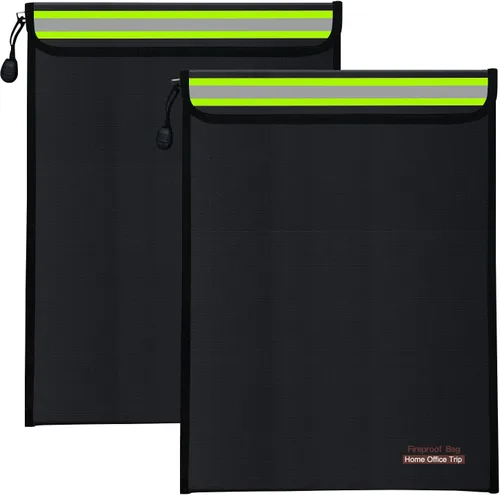Miniatura 6 de Fireproof Document Bag with Zipper Home Office Travel Fireproof Safe Storage for A4 Document File Cash Valuables Jewelry Passport Currency Tablet