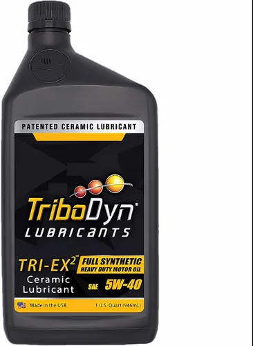 TRI-EX2 - Aceite de motor sintético resistente 5W-40, tecnología patentada de revestimiento cerámico, API CK-4 CJ-4 SN, drenaje extendido, sintético