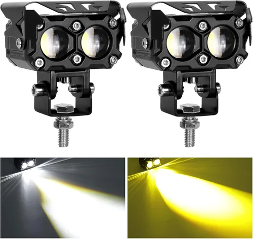 Miniatura 11 de KAWELL Luz de conducción LED de 60 W, luz antiniebla auxiliar, foco LED, IP68, impermeable, doble color, luz de trabajo LED para motocicleta