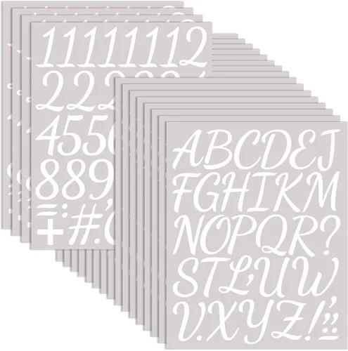 Miniatura 11 de 840 piezas de 16 hojas de calcomanías de letras grandes de 2 pulgadas, calcomanías de vinilo autoadhesivas impermeables para números, adecuadas