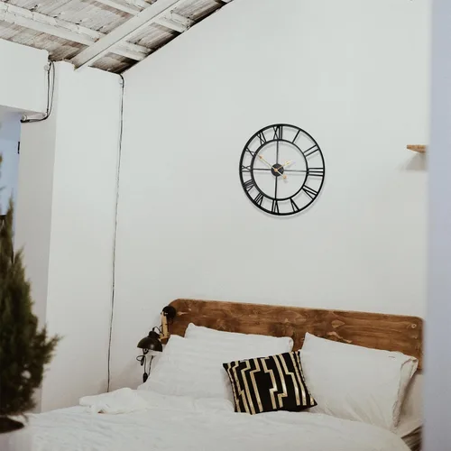 Miniatura 6 de Reloj de pared grande de metal de 24 pulgadas más grueso, reloj industrial decorativo para el hogar con números romanos grandes, reloj retro de gran