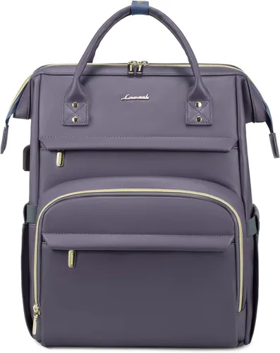 LOVEVOOK - Mochila para laptop para mujer, mochila de moda para mujer.., Gris Púrpura, 15,6 pulg., Mochilas de viaje