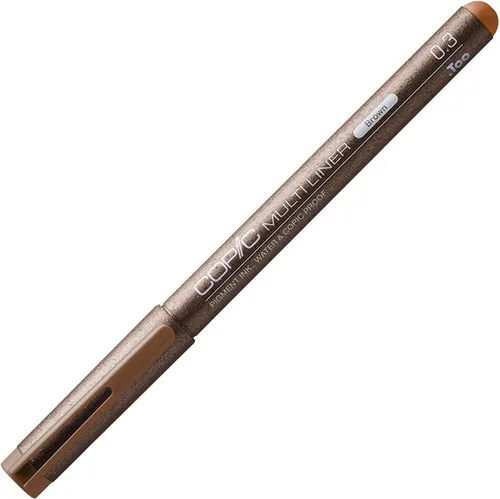 Copic Marker Multiliner - Bolígrafo de tinta con punta de 0.012 in, color marrón (CMLBR-03), 1 unidad (paquete de 1)
