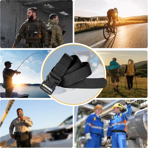 Miniatura 6 de JOTOVO Cinturón táctico, hebilla de cinturón de liberación rápida, cinturón de nailon de 1.5 pulgadas, hebilla de cinturón de seguridad resistente