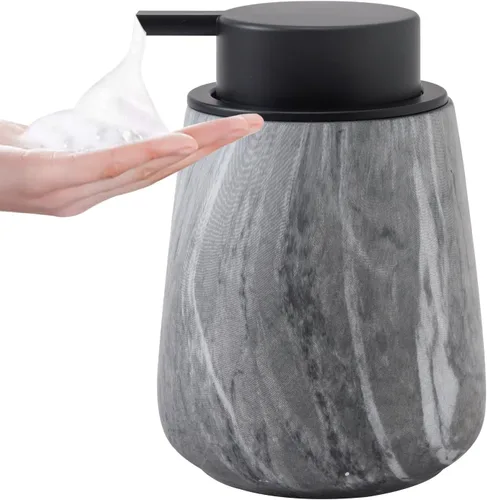 Miniatura 27 de Dispensador de jabón de manos de espuma de 12 onzas, dispensador de jabón espumoso negro para baño con bomba fácil de presionar, dispensador