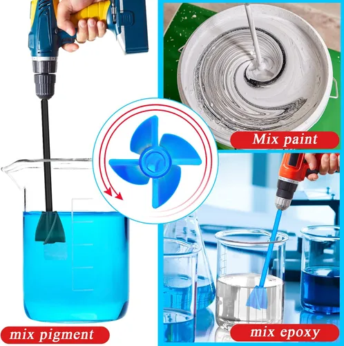 Miniatura 7 de 12 piezas de accesorios de taladro mezclador de pintura, mezclador de pintura helix, mezclador de resina, agitadores de pintura, accesorio de blanco
