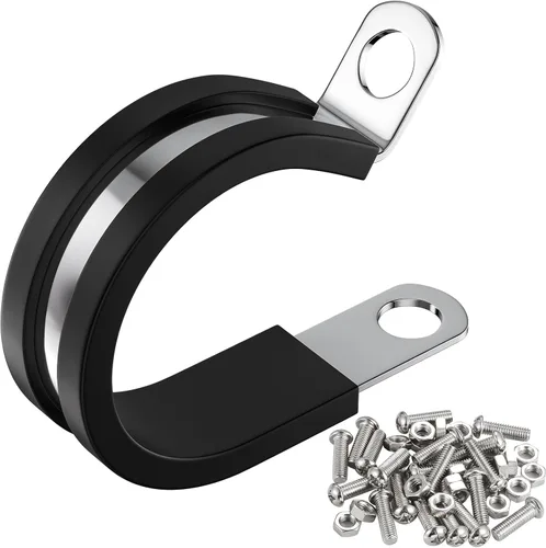 Miniatura 8 de Abrazaderas de cable de 5/8 pulgadas con pernos y tuercas M6 x 0.787 in, abrazaderas de cable de acero inoxidable 304, abrazadera aislada