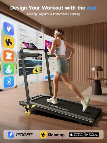 Miniatura 8 de YPOO Walking Pad Treadmill with Incline, 2-in-1 Under Desk Walking Pad with Foldable Handlebar, 0.5-6.2 MPH Portable Treadmill for Home Office, 2.5