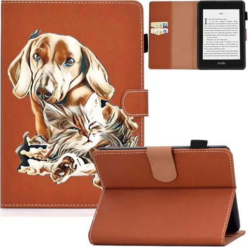 Miniatura 21 de Funda para Kindle Paperwhite, de piel sintética, con ranuras para tarjetas, con tapa de apagado y encendido automático para Amazon Kindle Paperwhite