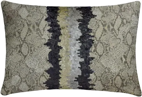 Miniatura 20 de The HomeCentric Funda de almohada lumbar decorativa gris de 12 x 20 pulgadas, encaje de yute y lino, yute, almohada oblonga de lentejuelas hechas a