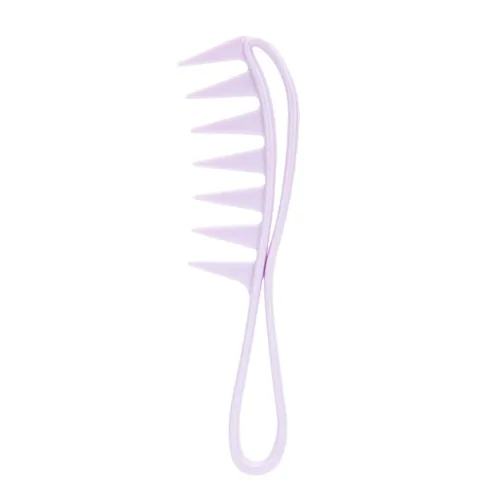 Miniatura 6 de Peine desenredante de dientes anchos para ducha, peine flexible de amplia separación, peine hueco, peine antiestático desenredante para el cabello