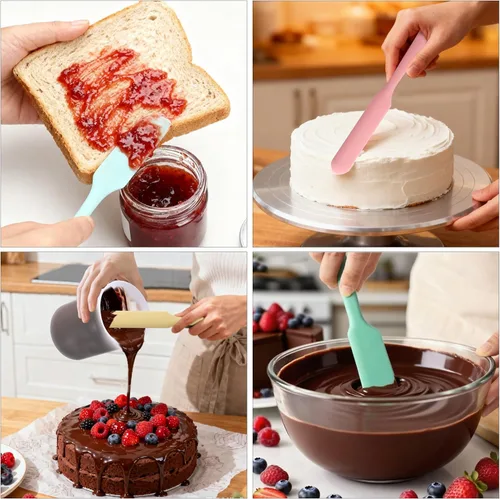 Miniatura 3 de Palksky Juego de tazas de silicona para derretir chocolate con 4 tazas medidoras de silicona (8.5 fl oz y 11.8 fl oz) y 4 espátulas resistentes al