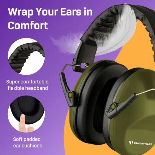 Miniatura 4 de Vanderfields Auriculares de Protección Auditiva - 26dB - Protección Auditiva para Tiro de Rango - Orejeras con Cancelación de Ruido para Adultos