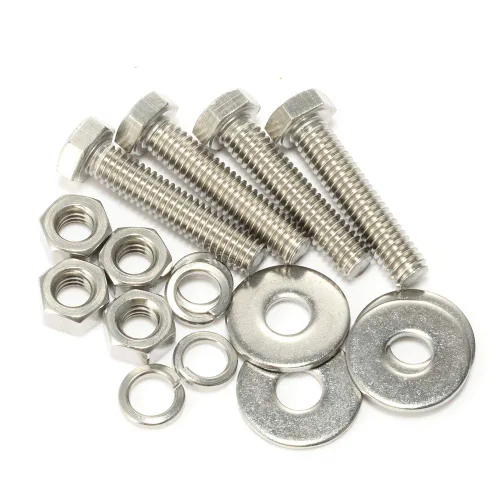 Miniatura 3 de Tornillos de cabeza hexagonal de 1/4-20 x 1/2 pulgadas con tuercas hexagonales y arandelas gruesas planas y de bloqueo, totalmente roscados, acero