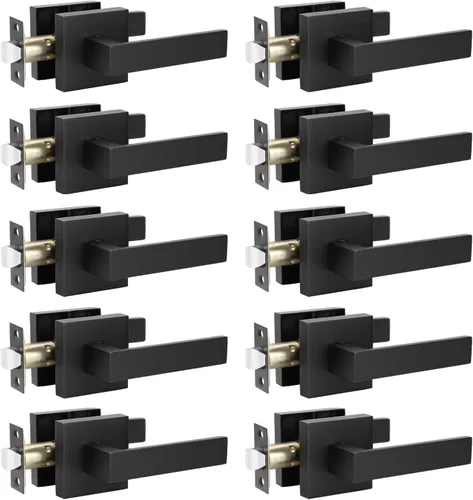 Miniatura 24 de KNOBWELL Paquete de 1 manija de puerta interior negra para uso en interiores, reversible para izquierda y derecha sin llave Negro
