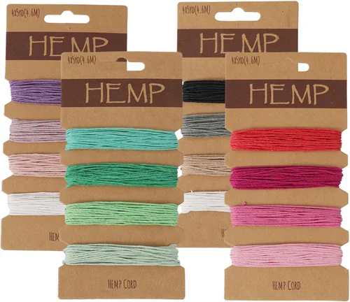 Cordón de cáñamo de 16 colores para hacer joyas, cordón de cáñamo natural de 0.039 pulgadas, kit de fabricación de pulseras, cuerda multicolor para