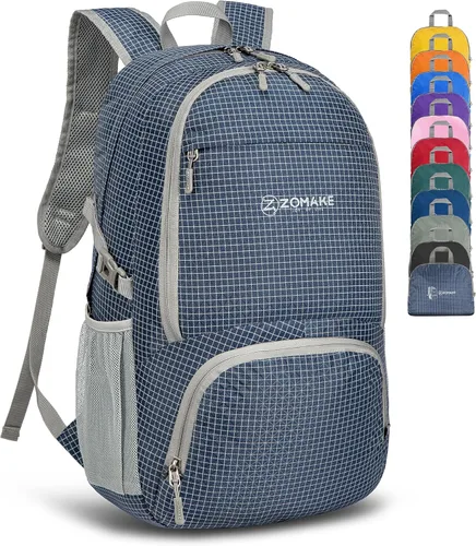Miniatura 25 de ZOMAKE Mochila plegable ligera 30L, mochilas plegables para senderismo, mochila plegable compacta resistente al agua para viajes Naranja