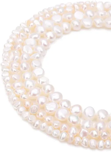 Miniatura 2 de Beadia - Cuentas de perlas naturales con orificio lateral de 7-8 mm, perlas cultivadas de agua dulce, blancas, piedras preciosas sueltas para hacer