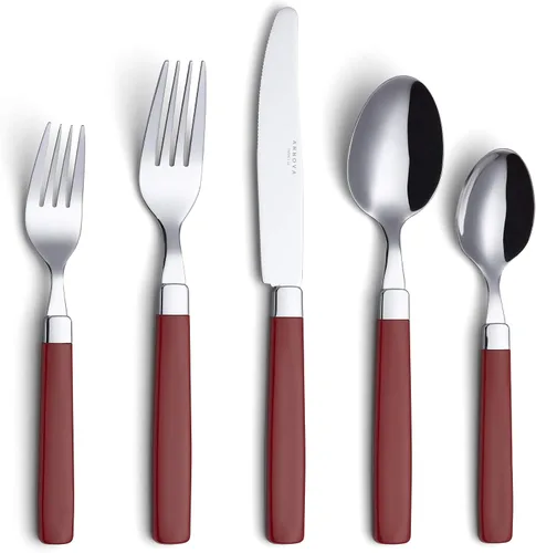 Miniatura 22 de ANNOVA Juego de cubiertos coloridos de acero inoxidable, utensilios de cocina, incluye cuchillos, tenedores, cucharas, tenedores de ensalada y Azul