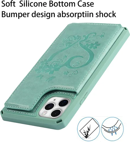 Miniatura 5 de Cavor Funda para iPhone 11 Pro Max con tarjetero, cartera con tarjetero y tarjetero para tarjetas de crédito para iPhone11ProMax
