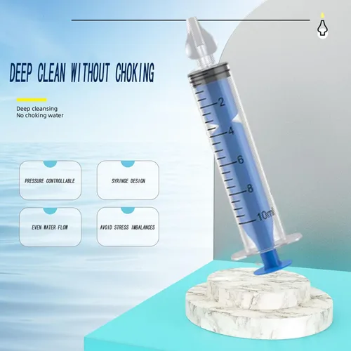Miniatura 3 de Aspirador nasal de silicona para bebé, irrigador nasal de jeringa, irrigador nasal de 0.3 fl oz, limpiador de nariz portátil para bebés, limpiador