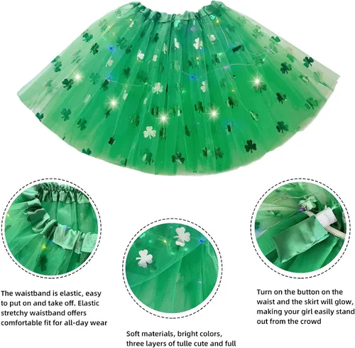 Miniatura 40 de Faldas de tutú LED para mujer, falda de tul con capas para baile de ballet, faldas iluminadas para disfraz de fiesta