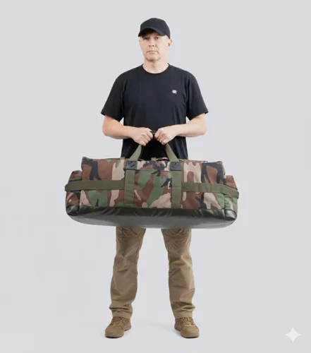 Miniatura 7 de Bolso de lona militar grande Mochila Equipo de equipo de engranaje de campo Bolsa de lona Bolsa de despliegue del ejército 85L
