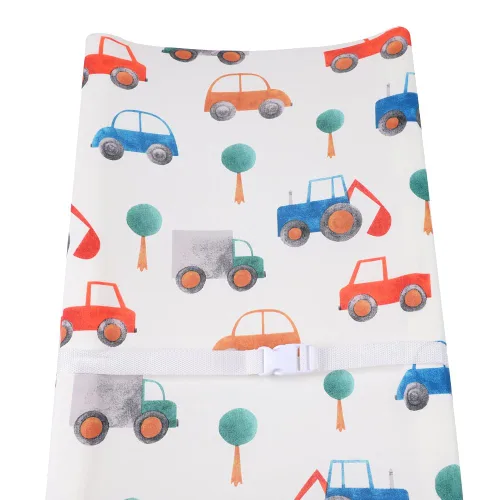 Miniatura 2 de Juego de 3 fundas para cambiador, tejido de punto ultra suave para bebés, niños y niñas, cohete satélite/coche/autobús