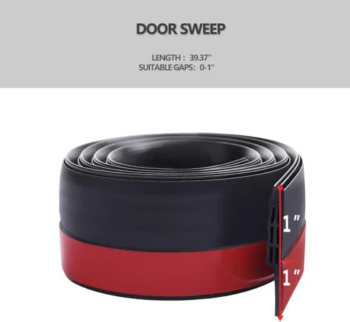 Miniatura 3 de Suptikes Paquete de 2 topes para puerta, barrido de puerta para puertas exteriores e interiores, sello debajo de la puerta, bloqueador de corrientes