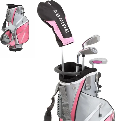 Miniatura 10 de Aspire Junior Plus - Juego completo de palos de golf para niños, niños de 5 años, para niños y niñas, mano derecha, bolsa de golf para niñas reales