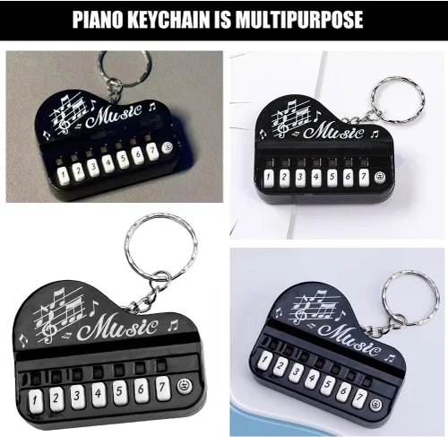 Miniatura 5 de LIFKOME Llavero colgante de piano, 2 piezas, llavero de teclado de piano, mini instrumento musical, colgante para decoración de mochila y bolso