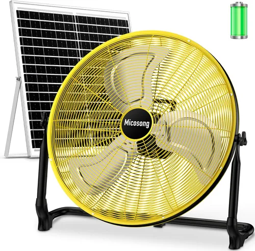 Miniatura 11 de Ventilador de suelo portátil de 14 pulgadas, ventilador de campamento inalámbrico para exteriores, ventilador recargable de larga duración