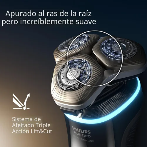 Miniatura 3 de Philips Norelco Shaver i9000 Prestige Ultra, afeitadora eléctrica en seco y húmedo, oro blanco, tecnología SenseIQ Pro, sistema de triple elevación