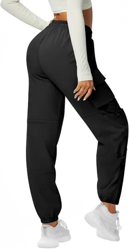 Miniatura 3 de Pantalones cargo de secado rápido, ligeros, tácticos, con 6 bolsillos, para mujer, cintura elástica y resistente al agua