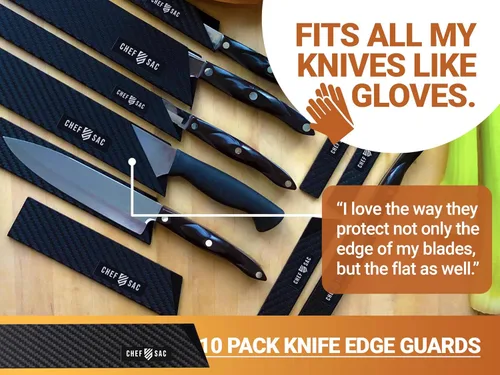 Miniatura 5 de Chef Sac Protectores de bordes de cuchillo, cubierta universal para cuchillo y protector profesional de cuchillos, protectores de cuchillos