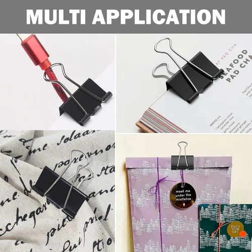 Miniatura 7 de Paquete de 48 clips de carpeta extra grandes de 2 pulgadas, clips de papel jumbo, abrazaderas de papel grandes, clips de carpeta de tamaño grande