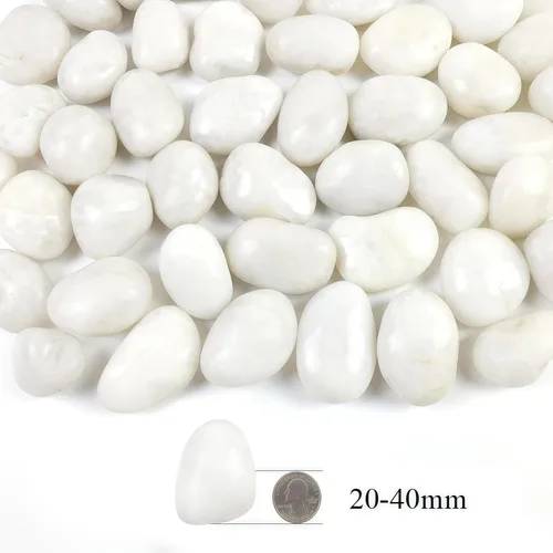 Miniatura 2 de Rocas blancas de río de 20 libras, guijarros pulidos de 1-2.2 pulgadas para plantas, piedras decorativas para paisajismo. Suculentas, manualidades