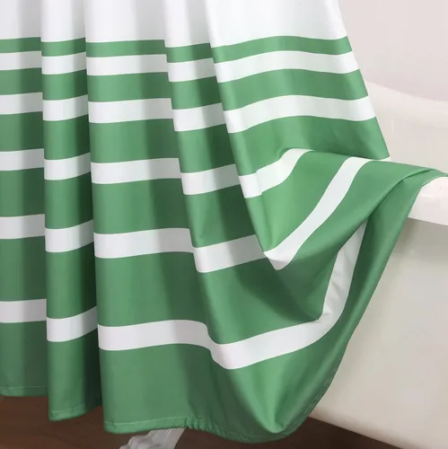 Miniatura 19 de Cortinas de Ducha Negras, Cortinas de Ducha de Poliéster Impermeable con Rayas Horizontales Degradadas en Blanco y Negro Modernas para Baño, 72x72