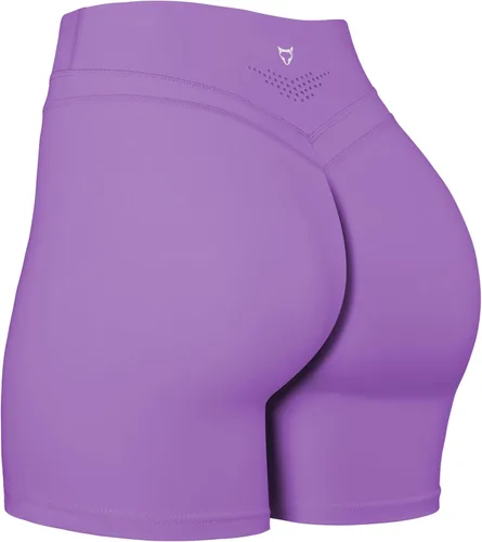 TomTiger - Pantalones cortos de yoga para mujer, con control de abdomen, cintura alta, mallas de ciclista que levantan los glúteos para entrenamiento