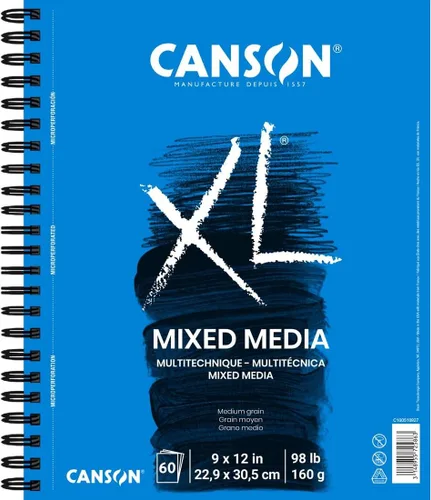Miniatura 7 de Canson XL Series Cuaderno de Media Mix, Textura Rugosa, Alambre Lateral, 7x10 pulgadas, 50 Hojas – Papel de Arte Grueso para Acuarela, Gouache