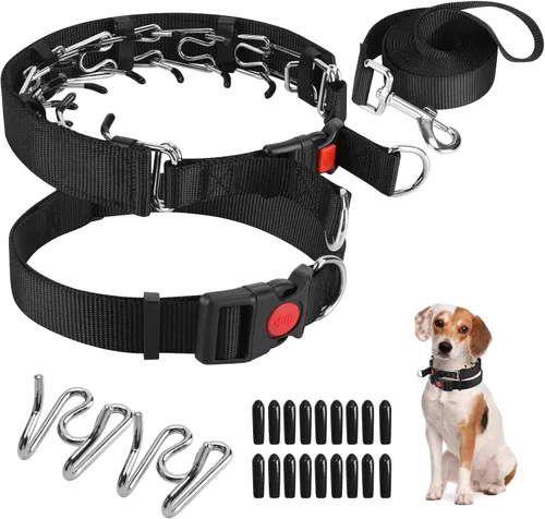 Miniatura 22 de Collar de entrenamiento de puntas con puntas cómodas y hebilla de cierre rápido – Collar de pellizco para perro con cubierta de nailon
