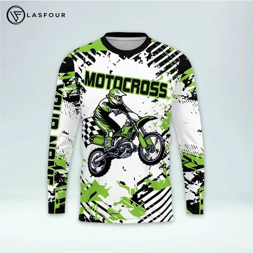 Miniatura 2 de LASFOUR Camiseta de motocross personalizada 3D para niños y jóvenes, camiseta de carreras de motocross para niños y jóvenes, camiseta de conducción
