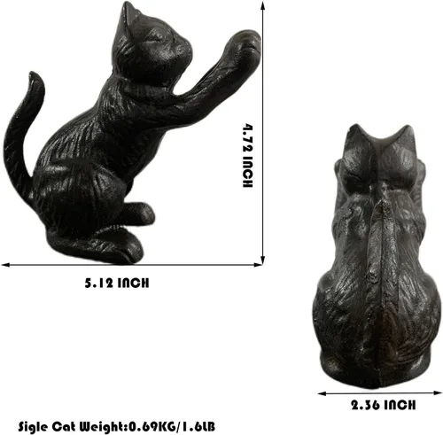 Miniatura 2 de Sujetalibros decorativos para estantes, de hierro fundido resistente para libros pesados, sujetalibros únicos y bonitos para decoración de hogar