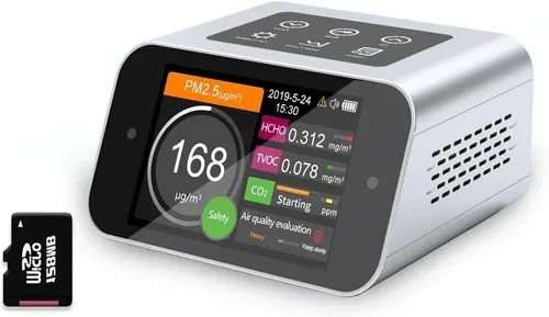 Monitor de calidad del aire A18 Medidor de Co2 para interiores Polvo PM2.5 PM1 PM10 Contador de partículas HCHO Detector de formaldehído TVOC