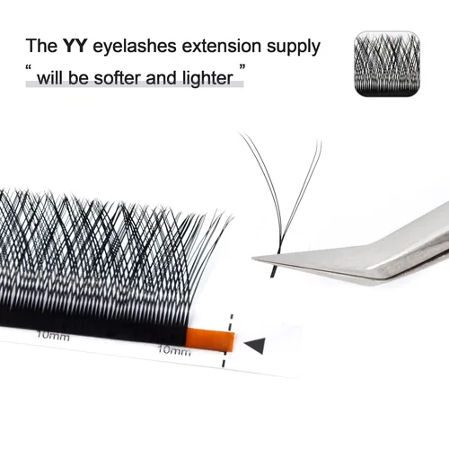 Miniatura 5 de YY - Extensión de pestañas de grado profesional, color negro, 0.002 in, rizo C, 0.315 in, volumen individual, YY, extensiones de pestañas suaves