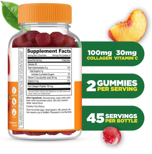 Miniatura 2 de Lifeable Gomitas de péptidos de colágeno 100 mg con vitamina C Suplementos de colágeno de gran sabor Gomitas vegetarianas para la piel